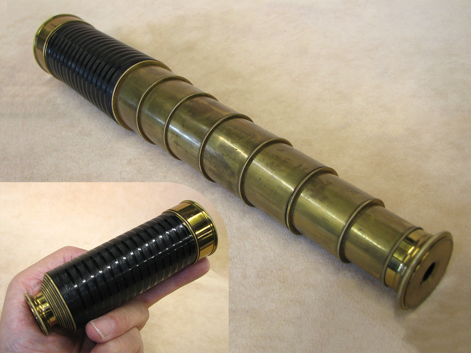 Adie & Son Mariners seven draw pocket telescope circa 1850 